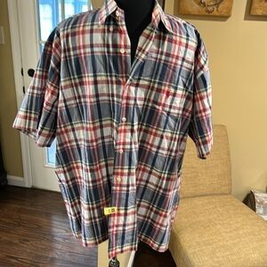 Polo Ralph Lauren  XL Short‎ Sleeve Plaid 100% Cotton  Classic Fit Button Down